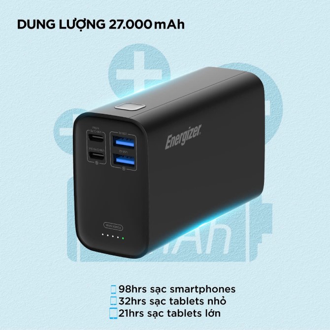 Pin sạc dự phòng Energizer PD65W 27.000 mAh/3.7V Li-Polymer - XP27001PD