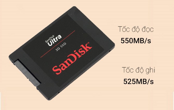 SSD gắn trong SanDisk Ultra 3D 250GB 2.5 inch SATA III upto 550MB/s (SDSSDH3-250G-G25)