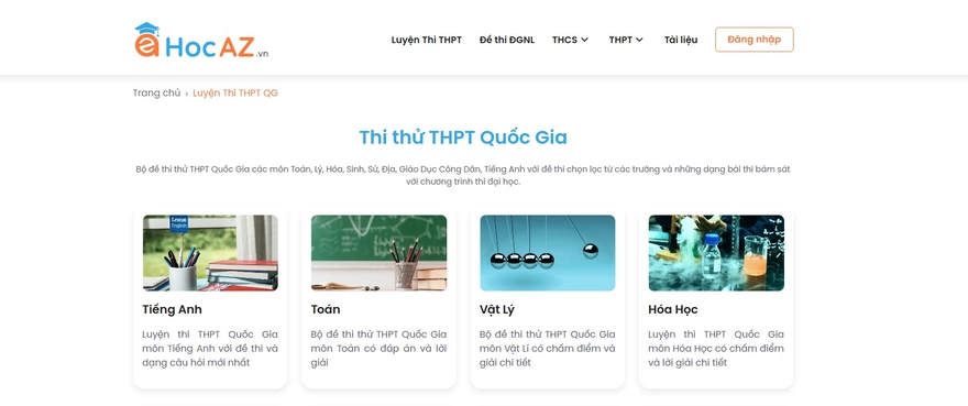Tổng hợp web thi thử tốt nghiệp THPT 2025