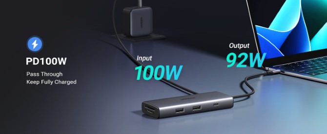 Hub chuyển đổi Ugreen Type-C 7 in 1 CM498