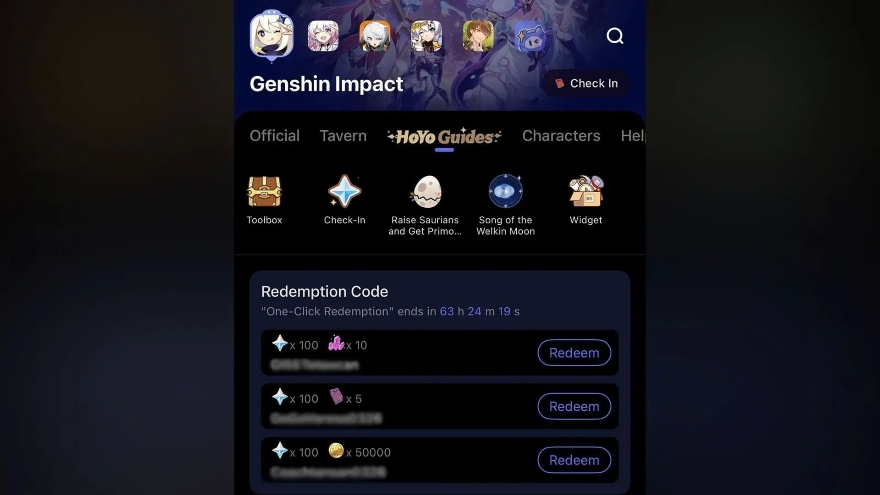 code Livestream Genshin Impact 5.8
