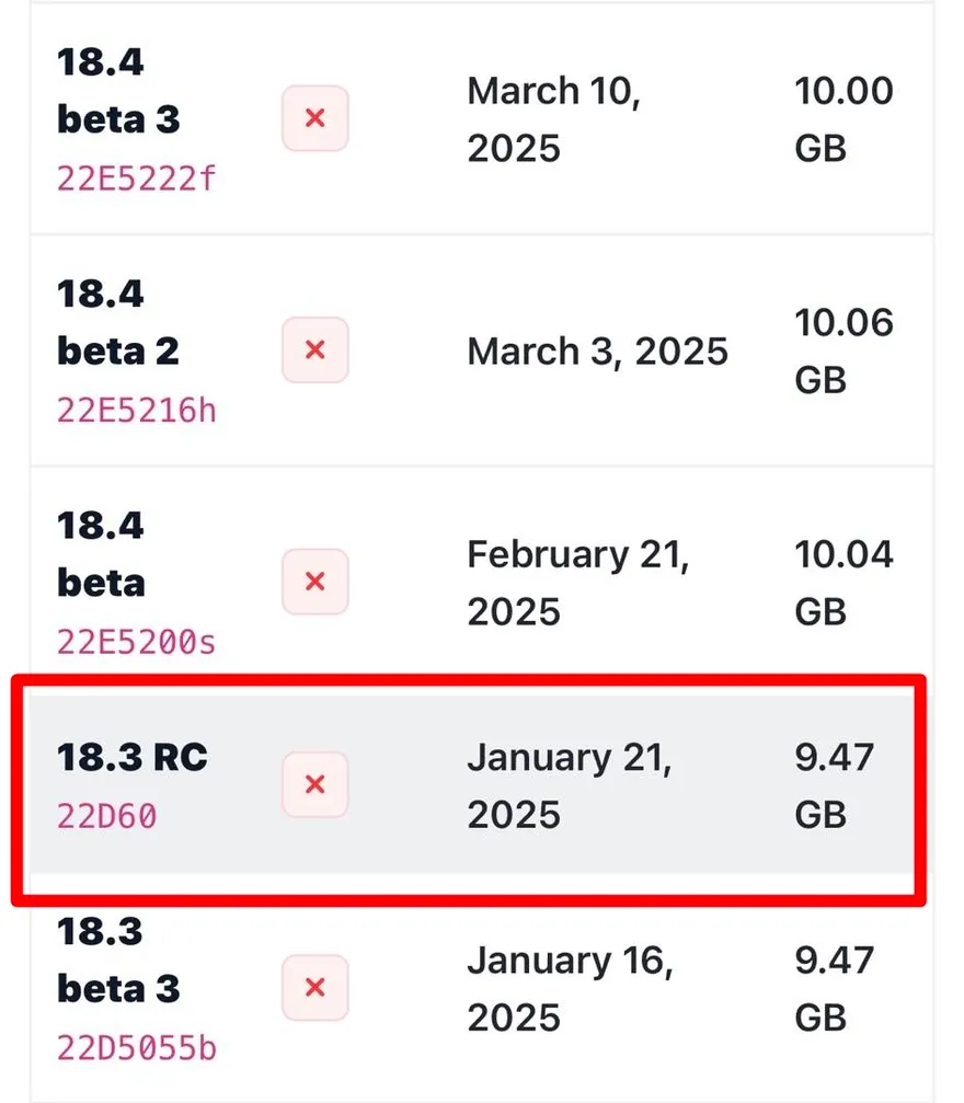 Apple khóa sign iOS 18.3 RC, chặn hạ cấp về iOS 18.5