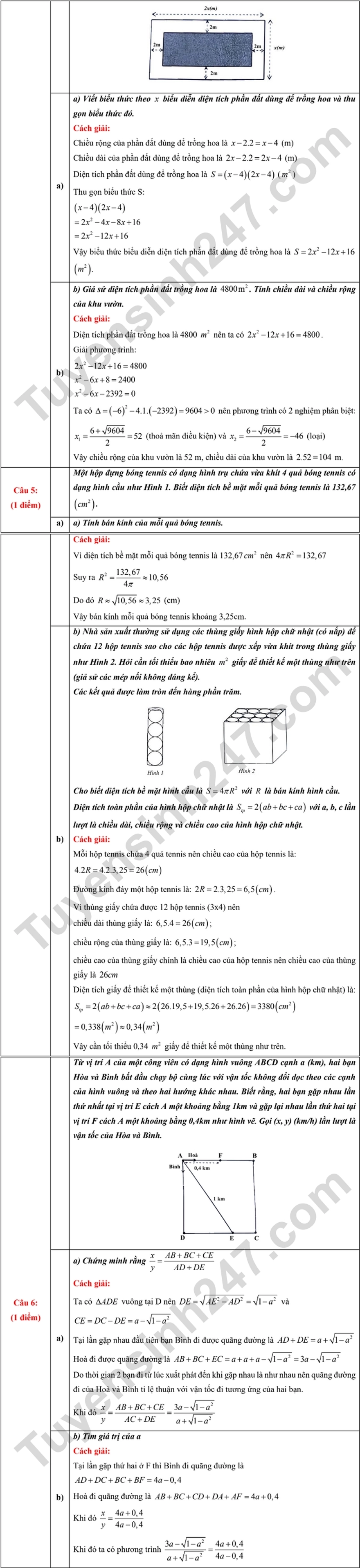 Đáp án môn Toán thi lớp 10 TP.HCM năm 2025