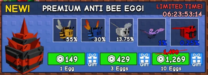 Grow a Garden Tất cả thú cưng Anti Bee Egg mới