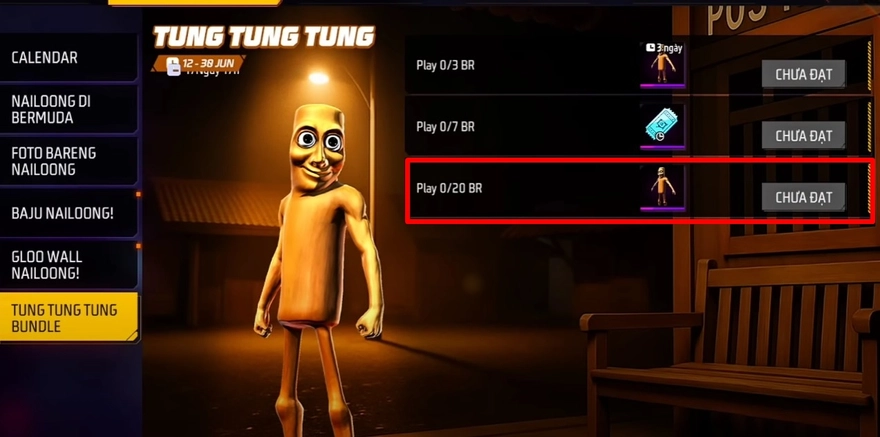 Cách nhận skin Tung Tung Tung Sahur trong Free Fire