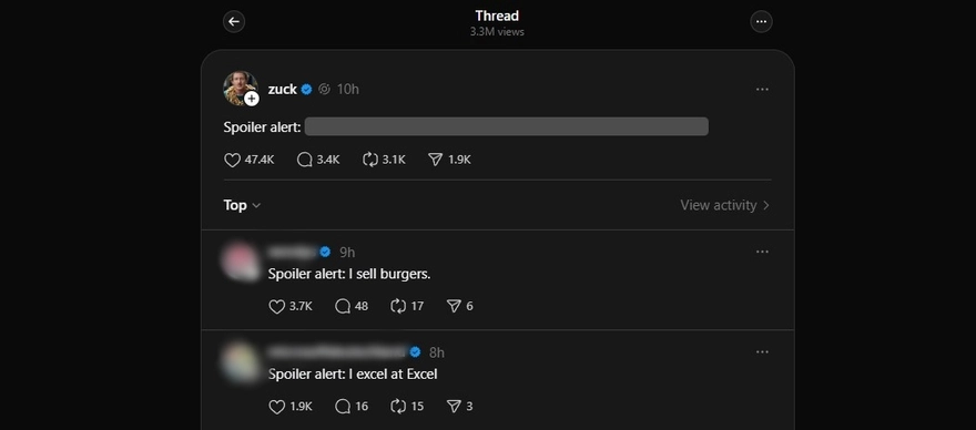 Cách cài spoiler cho bài viết Threads 