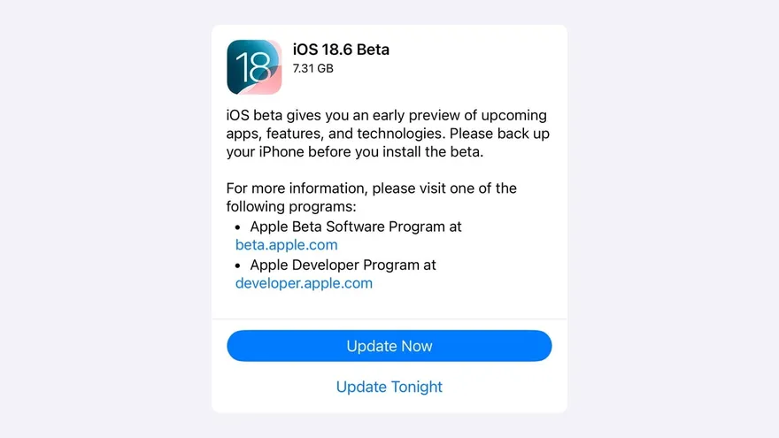 Có gì mới trong iOS 18.6 Beta 1?