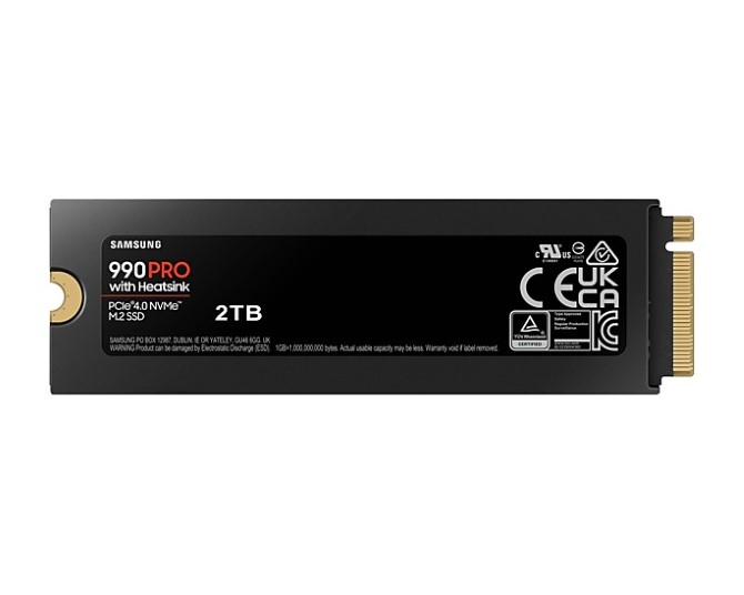 Ổ cứng SSD gắn trong Samsung 990 Pro Heatsink 2TB PCIe Gen 4.0 x4 NVMe V-NAND M.2 2280 upto 7450MB/s (MZ-V9P2T0CW)