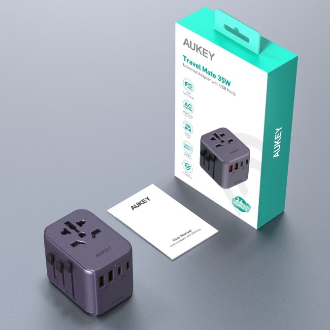 Sạc đa năng Aukey PD35W nhiều cổng Travel Mate PA-TA07A