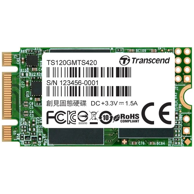 Ổ cứng SSD gắn trong Transcend MTS420S 120GB M.2 2242 SATA III upto 500MB/s (TS120GMTS420S)