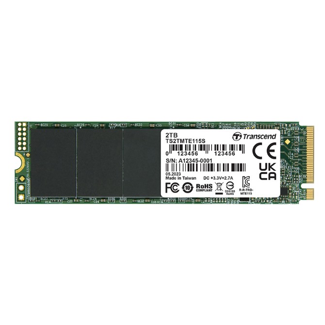 Ổ cứng SSD gắn trong Transcend SSD115S 2TB M.2 2280 PCIe Gen3x4 upto 3200MBs (TS2TMTE115S)