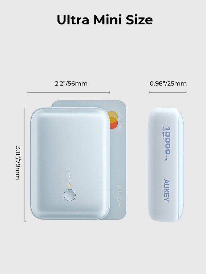 Pin dự phòng sạc nhanh Aukey 10.000 mAh 22.5W Spark Mini