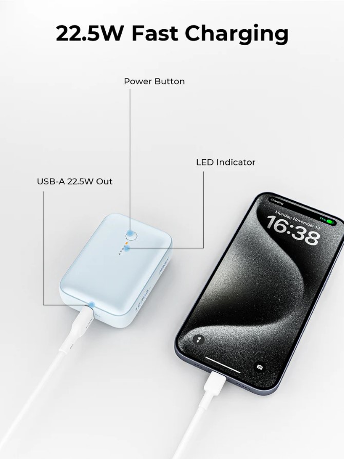 Pin dự phòng sạc nhanh Aukey 10.000 mAh 22.5W Spark Mini