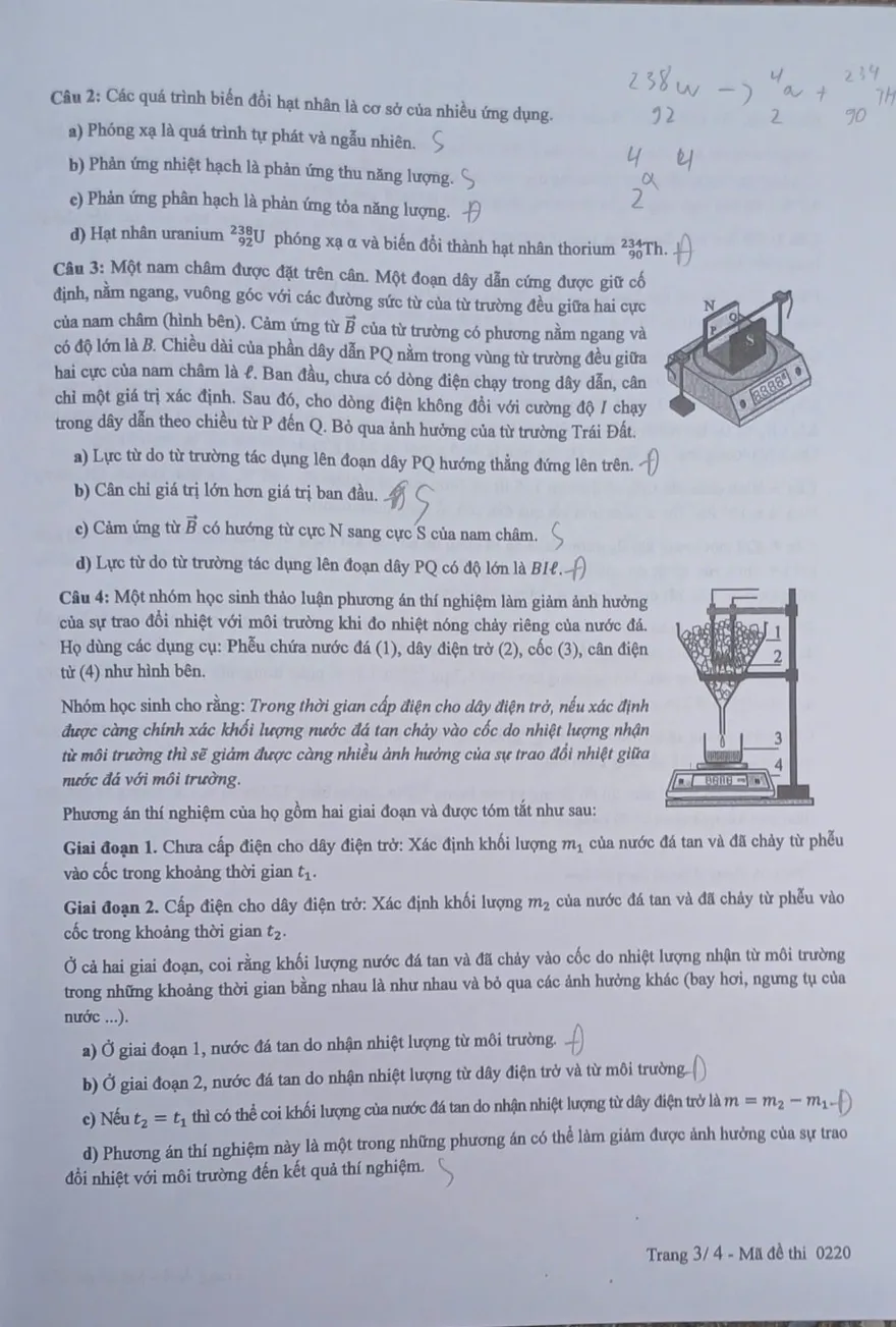 Đáp án đề thi THPT Quốc gia 2025 môn Vật Lý