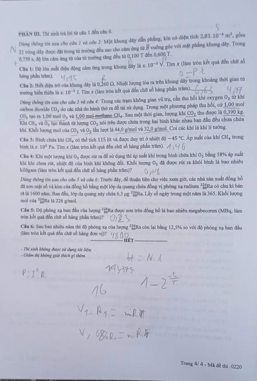 Đáp án đề thi THPT Quốc gia 2025 môn Vật Lý
