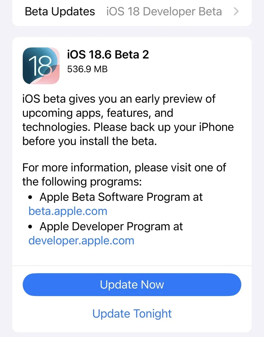 Có nên cập nhật iOS 18.6 Beta 2 ngay lúc này?