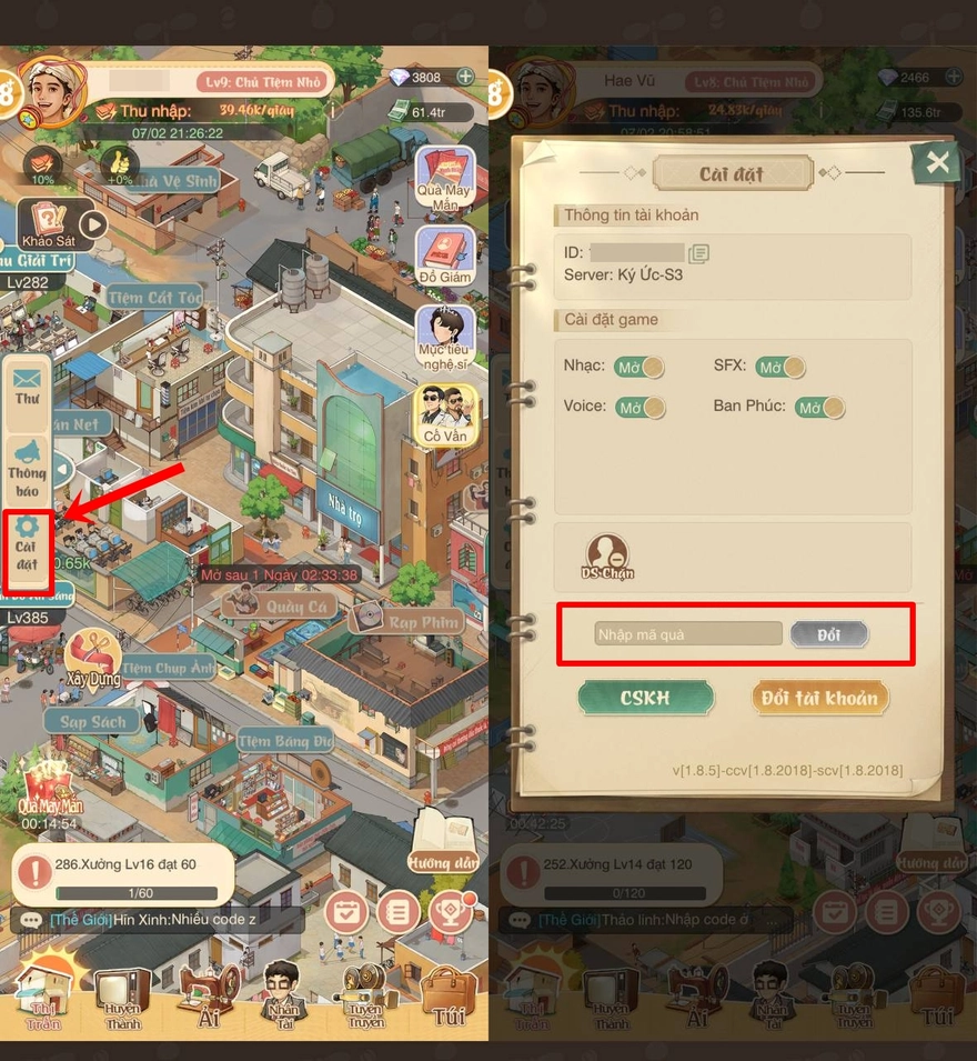 Danh sách code Tiệm Tạp Hóa Thời Gian cho tân chủ