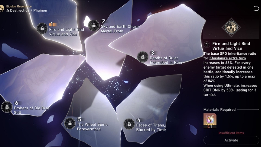 Nên chọn E1 hay S1 cho Phainon để tối ưu DPS