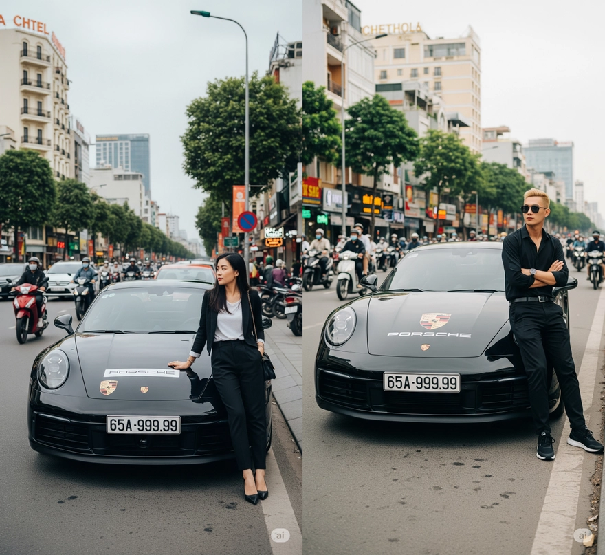 Cách tạo ảnh tạo dáng trước siêu xe bằng Gemini