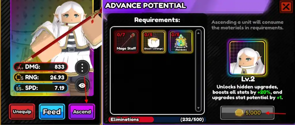 All Star Tower Defense X: Cách thăng cấp hoặc tiến hóa các đơn vị