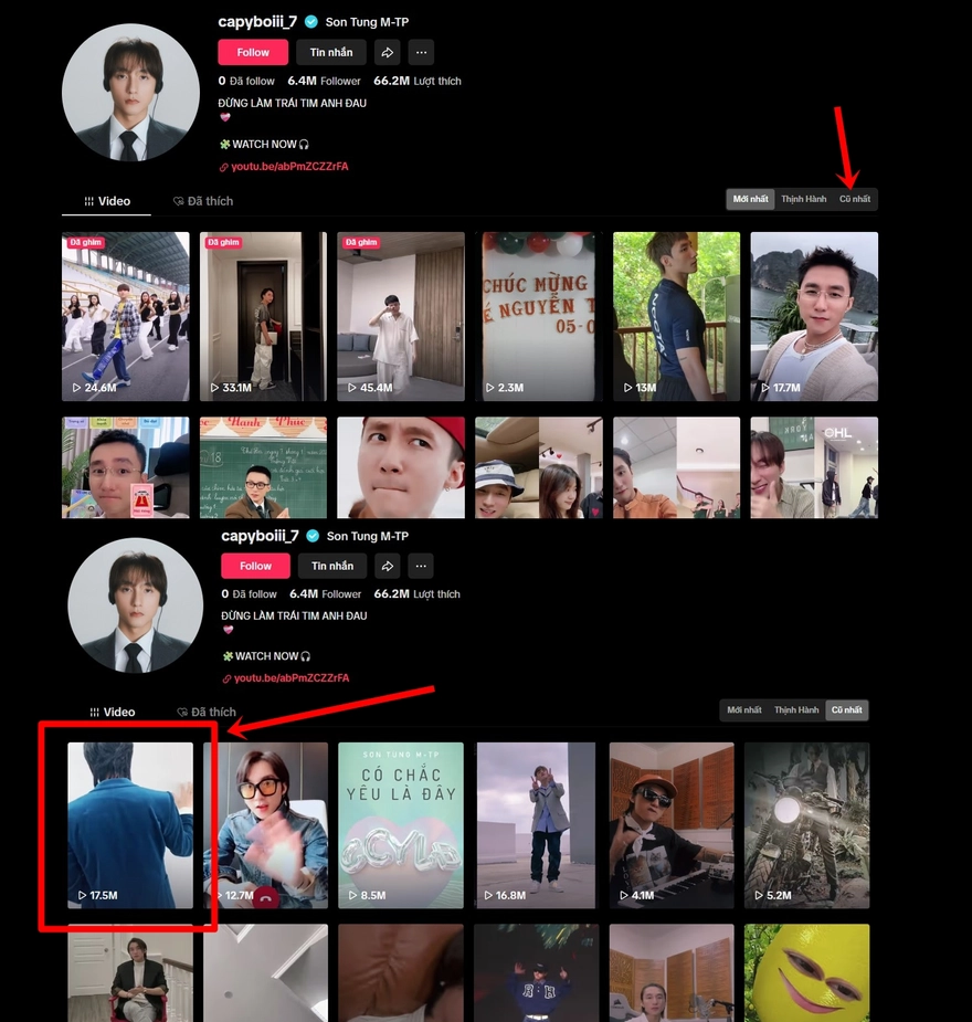 Cách xem video TikTok cũ nhất của bạn