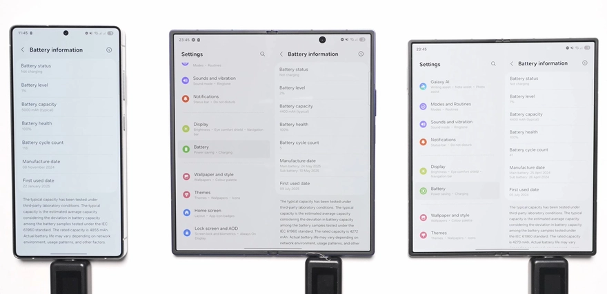 Đánh giá tốc độ sạc của Galaxy Z Fold7 
