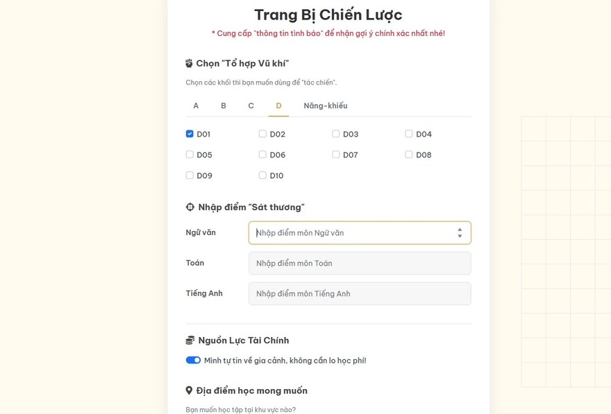 Cách xem gợi ý nguyện vọng đại học 2025 chi tiết