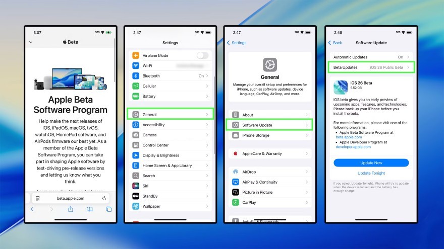 cách cài ios 26 public beta