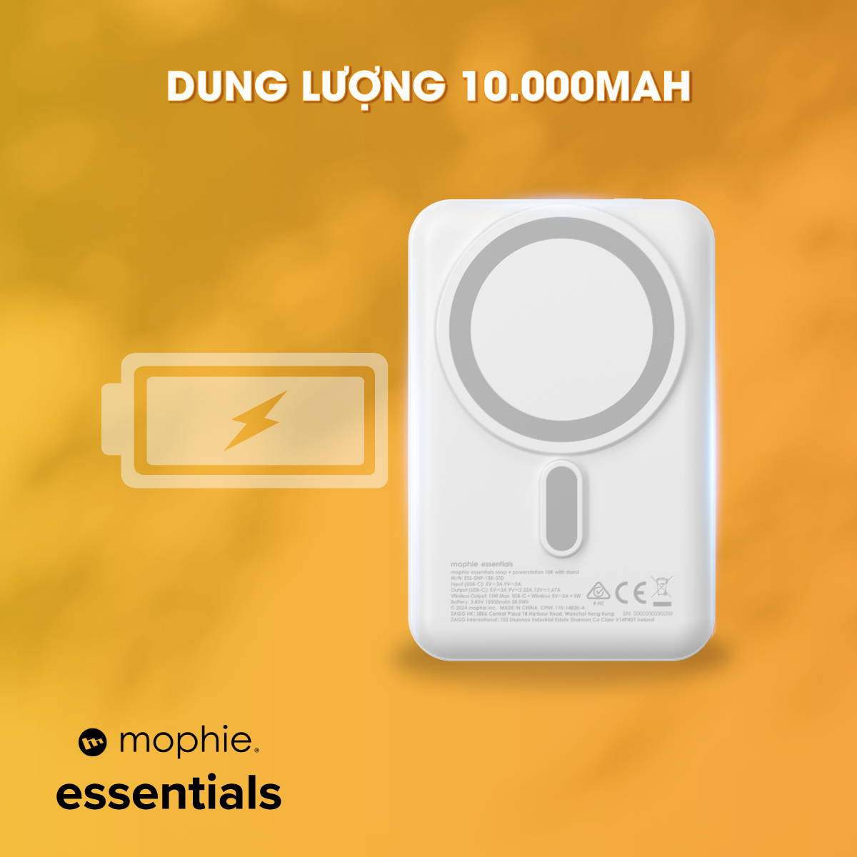 Thiết kế gọn nhẹ, dung lượng pin 10.000mAh