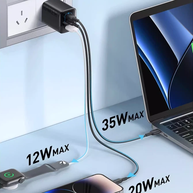 Cốc sạc Anker 3 cổng 67W 336 A2674