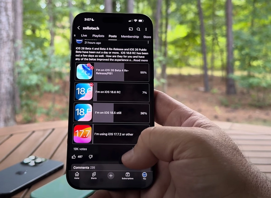 So sánh iOS 18.6 Public Beta và iOS 26 Public Beta 
