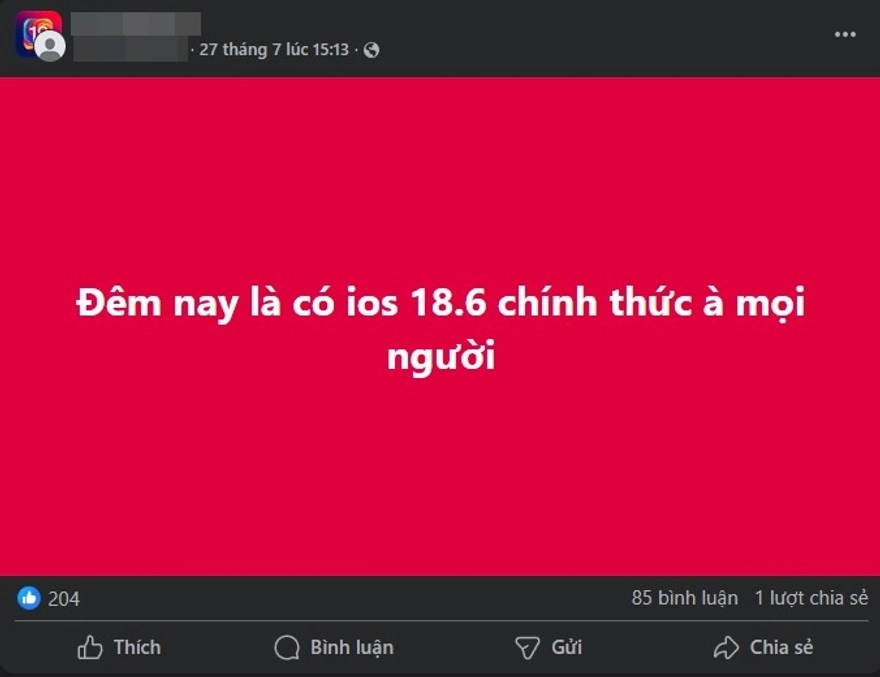 Lịch ra mắt iOS 18.6 chính thức khiến người dùng nôn nóng