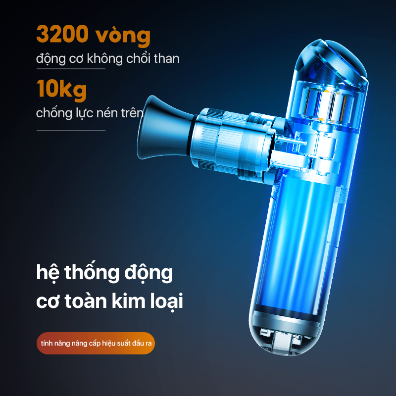 Biên độ 8mm tác động sâu vào mô cơ