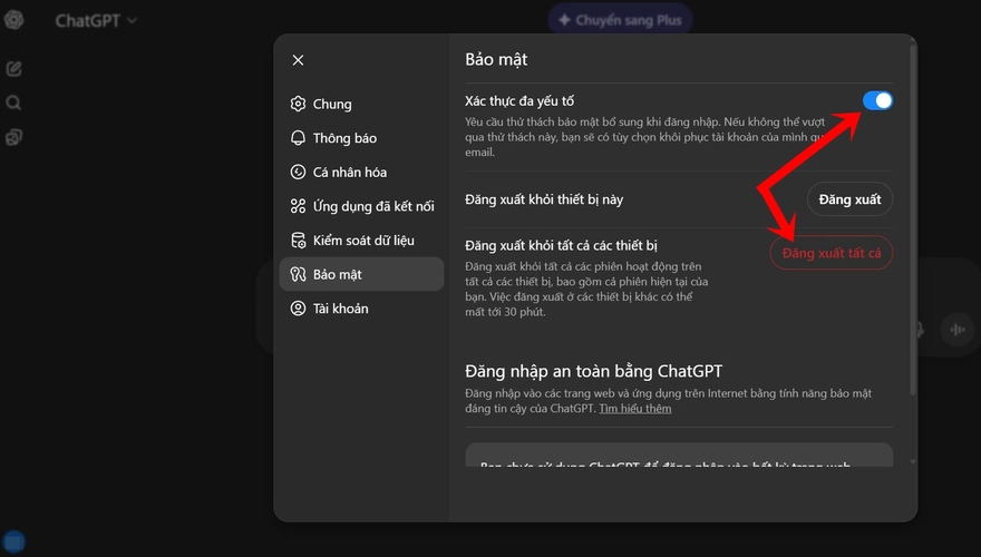 Cách cài bảo mật 2 lớp cho ChatGPT của bạn
