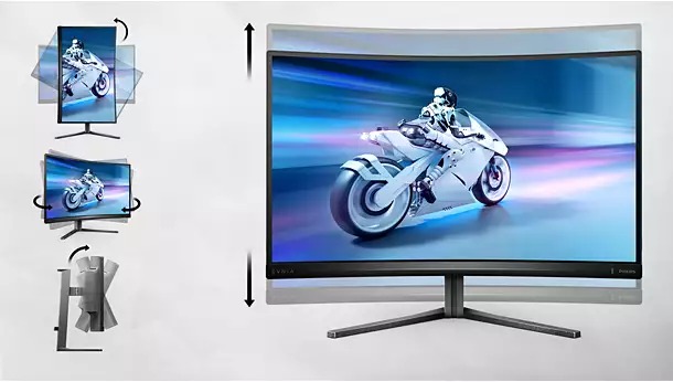 Chân đế công thái học thông minh giúp người dùng&nbsp;tùy chỉnh màn hình