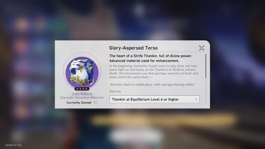 nguyên liệu cho Dan Heng Permansor Terrae hsr 3.6