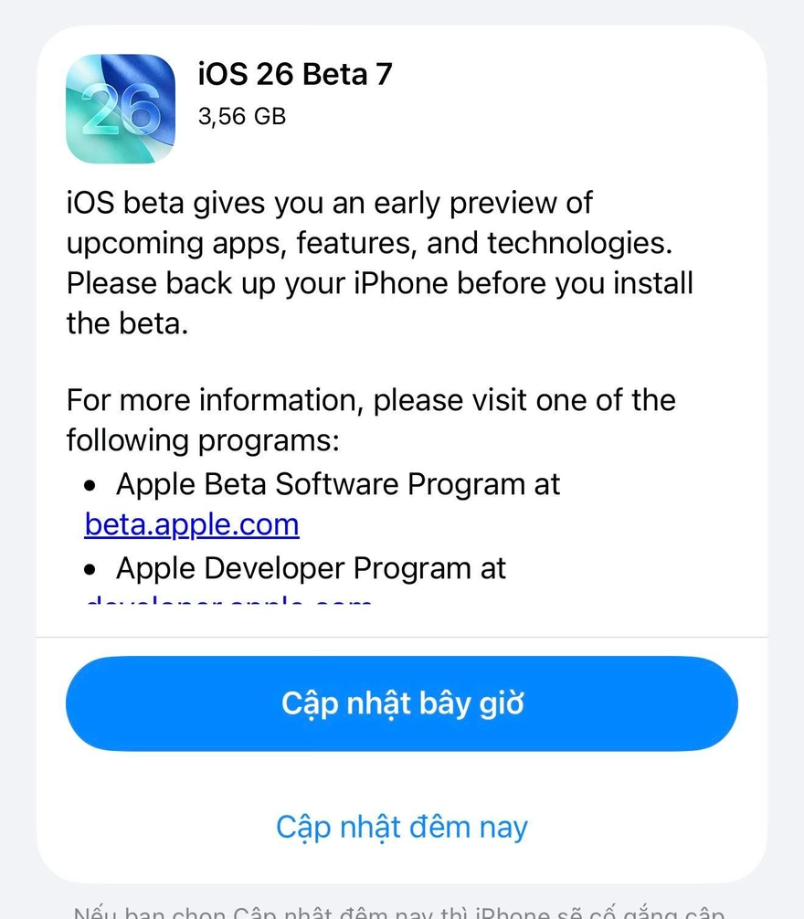 Những ai nên cập nhật iOS 26 Beta 7 cho iPhone?