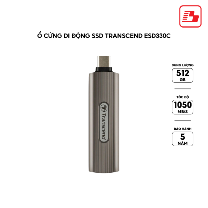 Ổ cứng di động SSD Transcend ESD330C 512GB 1050MBs (TS512GESD330C)