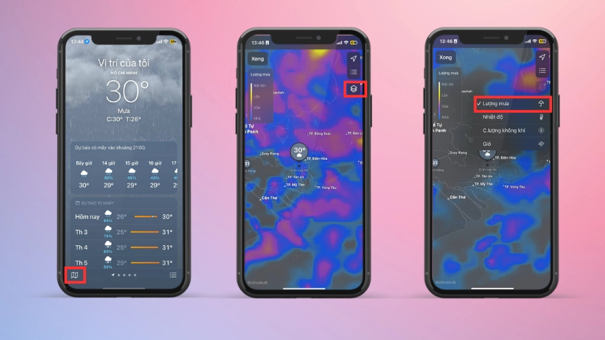 Cách theo dõi bão Kajiki bằng ứng dụng Thời tiết ngay trên iPhone