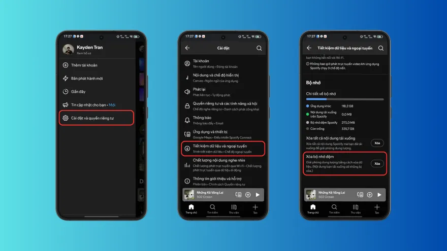 Cách xóa cache Spotify trên iphone và android