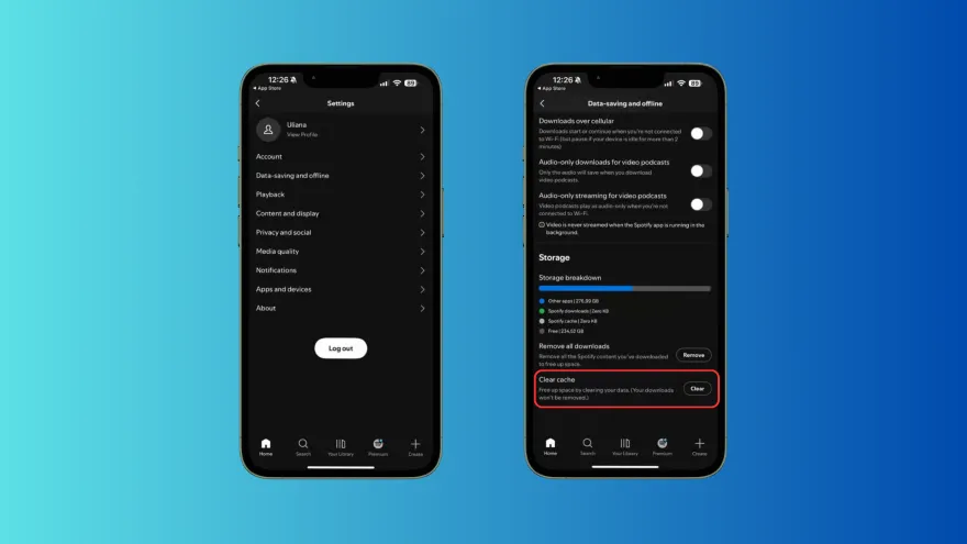Cách xóa cache Spotify trên iphone và android