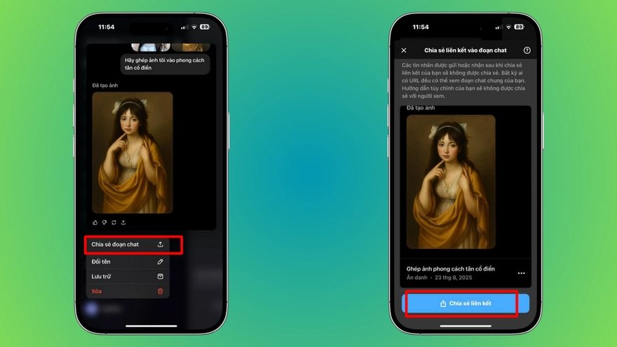 Cách chia sẻ đoạn chat trên ChatGPT bằng iPhone