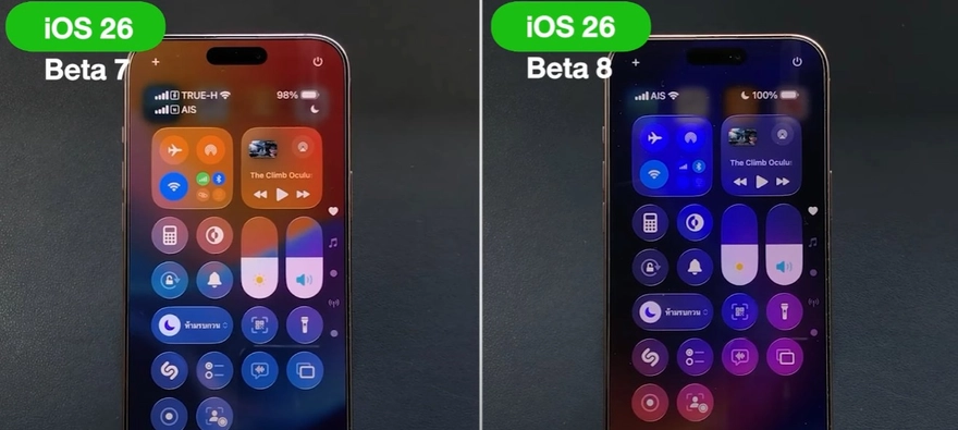 So sánh hiệu năng iOS 26 Beta 8 với iOS 26 Beta 7