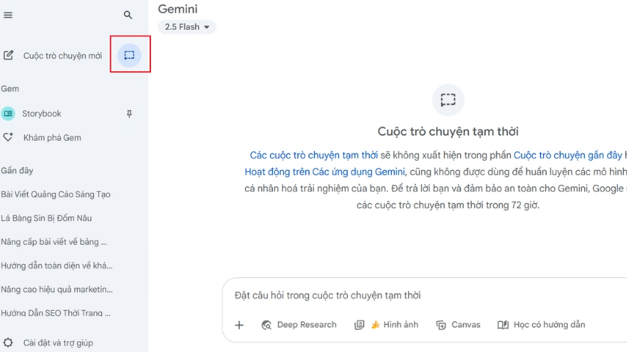 Bật mí cách dùng chat ẩn danh trong Gemini