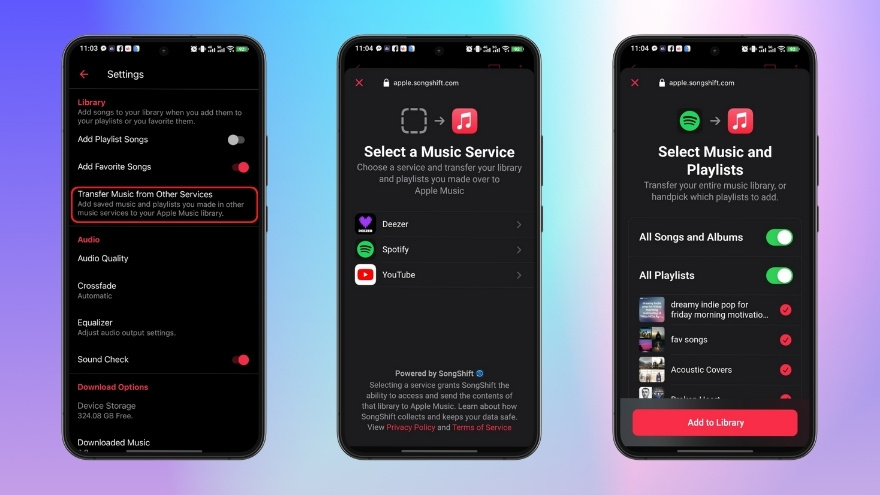 cách chuyển nhạc từ các dịch vụ khác sang Apple