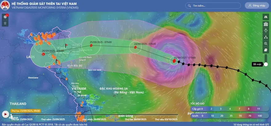 4 ứng dụng theo dõi trực tiếp bão số 9 Ragasa