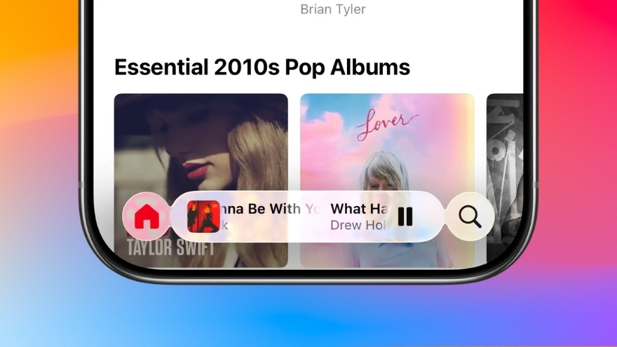 Apple Music trên iOS 26.1 Vuốt trái phải để đổi nhạc