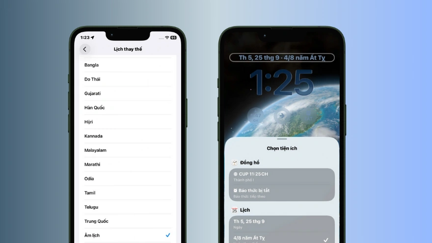 Cách cài lịch âm trên màn hình khóa iOS 26 chỉ trong vài giây