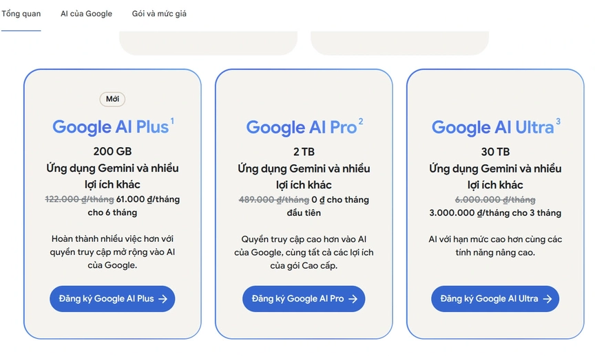 Google ra mắt gói AI Plus chỉ 122K/tháng tại Việt Nam