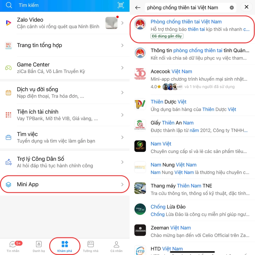 Kêu gọi cứu trợ SOS trên Zalo trước siêu bão số 10 Bualoi